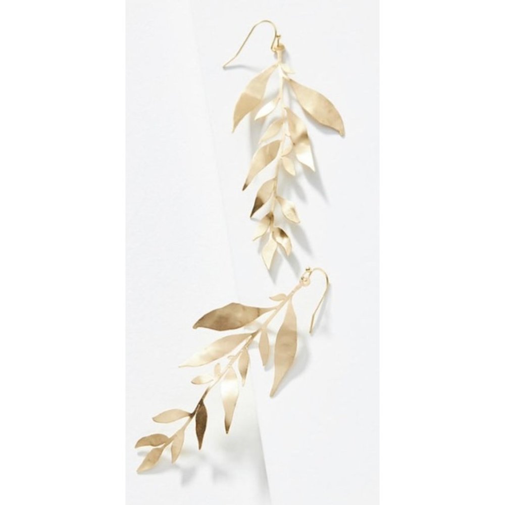 ISO Anthropologie Eucalyptus drop gold earrings